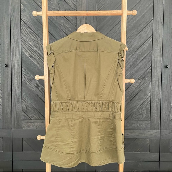 Nanette Lepore army green zip front vest. - Picture 2 of 11